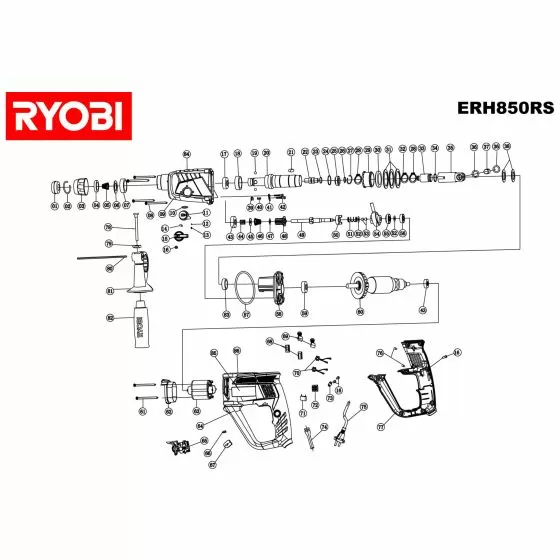 Ryobi ERH850RS Spare Parts List Type: 5133000810